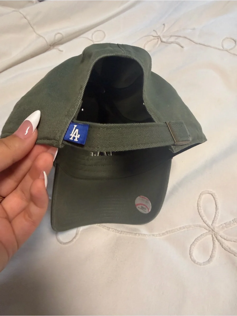 LA Embroidered Baseball Cap - Olive Green